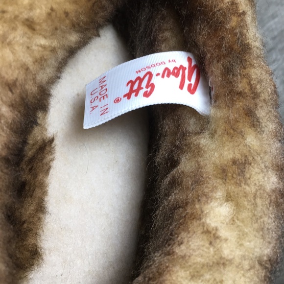 Vintage Dodson Womens Brown Leather Shearling Lined Winter Shoes Slippers Size 7 - Picture 7 of 10